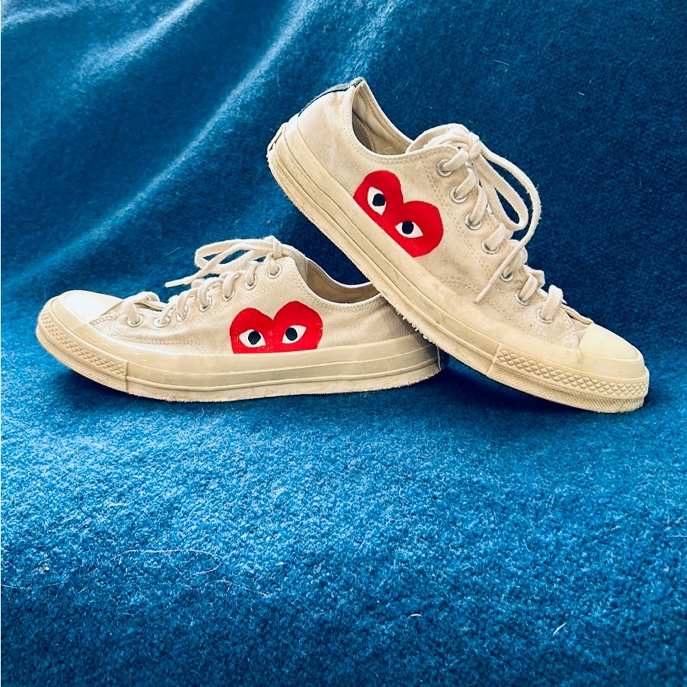 SOLD!! Converse x Comme des Garcons Play Chuck 70 OX Sneakers - 150207C 'Egret'.